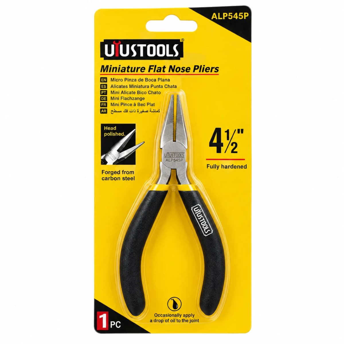 ALICATE  PUNTA PLANA MINI CROMADO 4.5" ALP545 - UYUSTOOLS