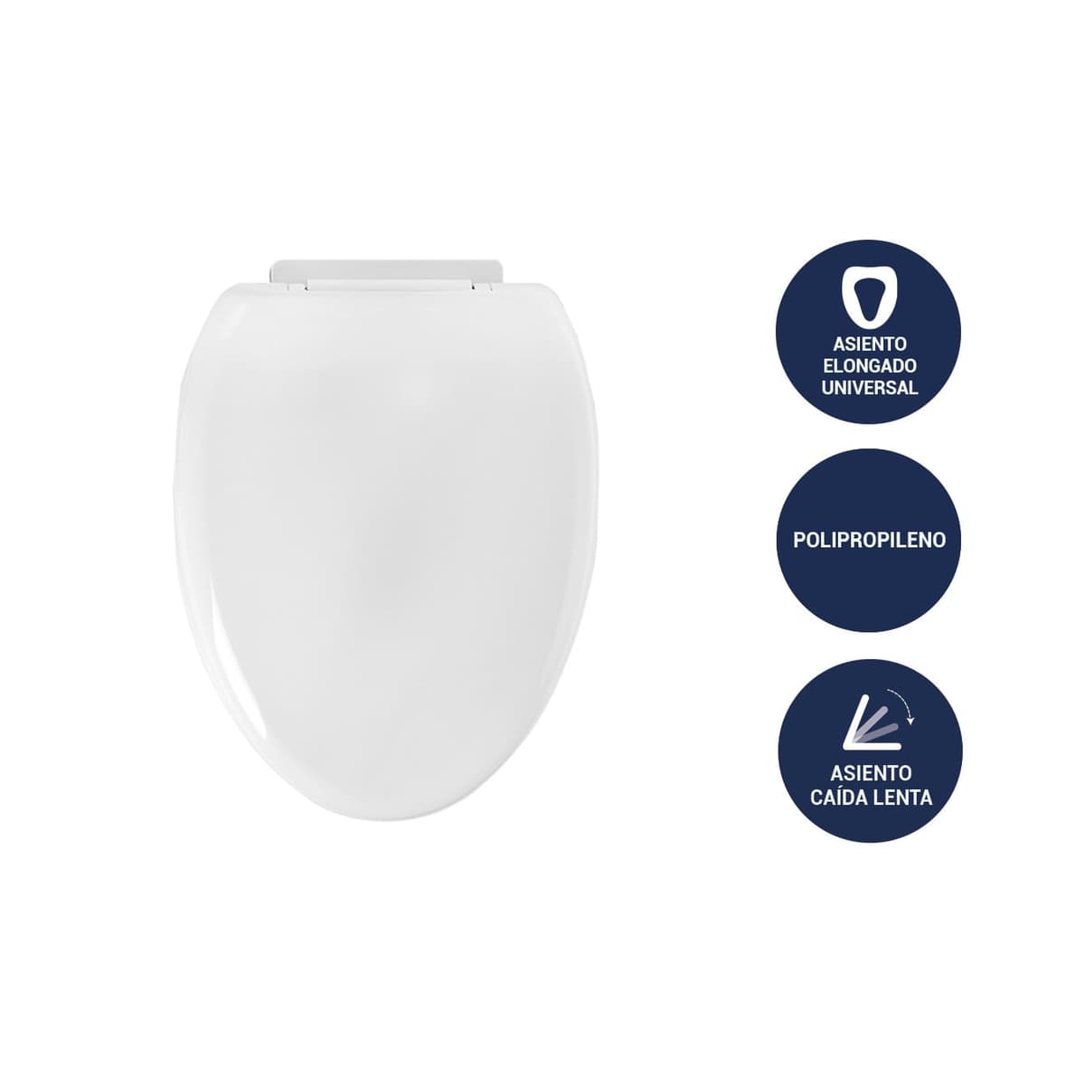 ASIENTO BLANCO UNIVERSAL CAIDA LENTA SV91D021 - VAINSA
