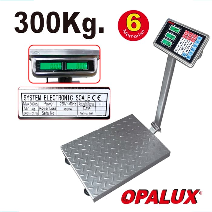 BALANZA C/BRAZO ELECT. 300KG. OP-9093DD - OPALUX