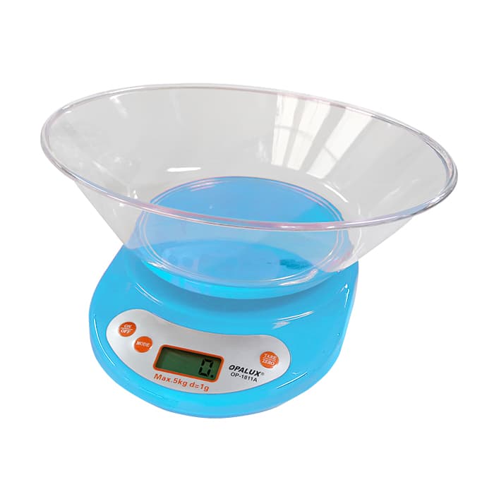 BALANZA DIGIT. CELESTE C/PANTALLA LCD 5KG OP-1811A-CL - OPALUX