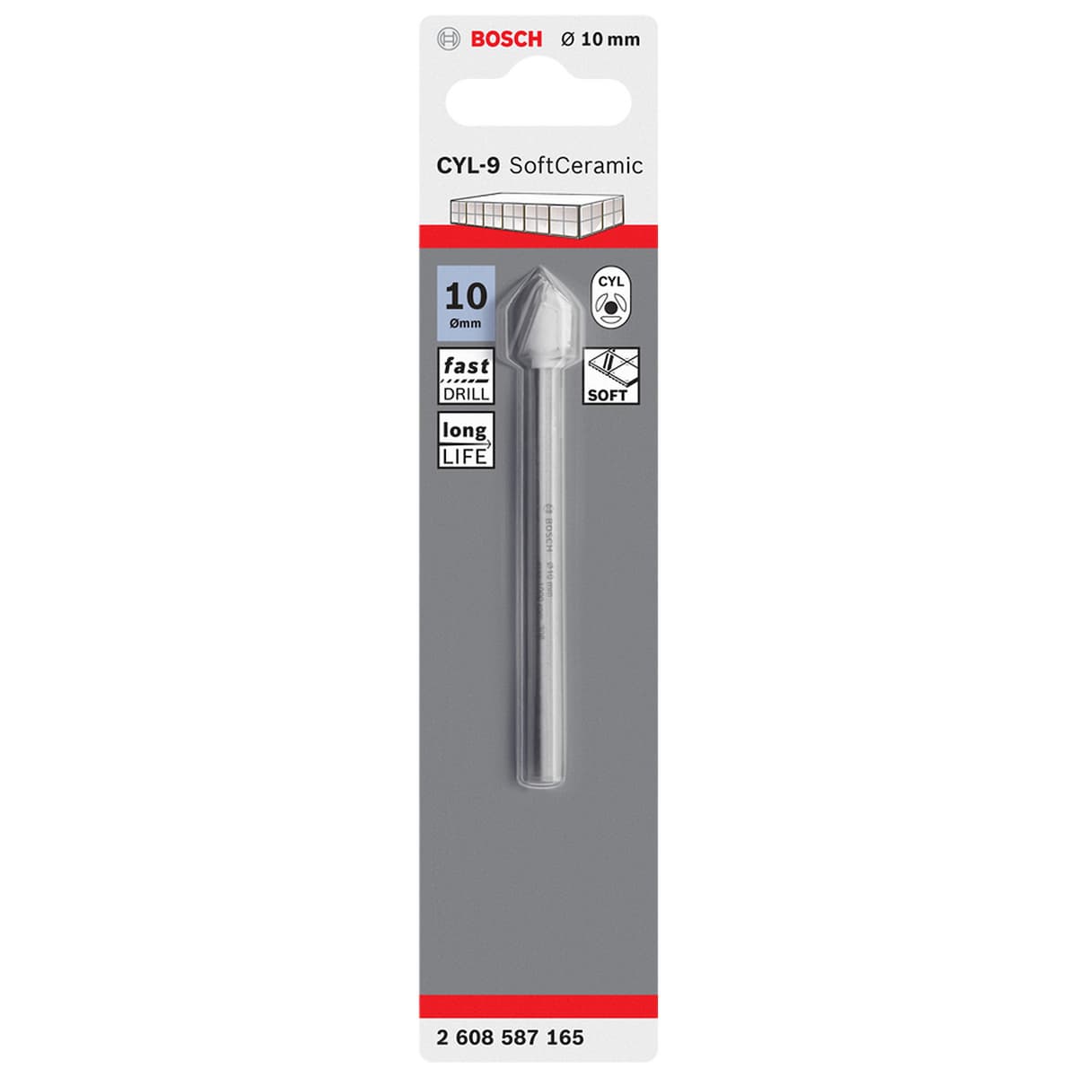 BROCA CERAMICA CYL-9 10MM - BOSCH
