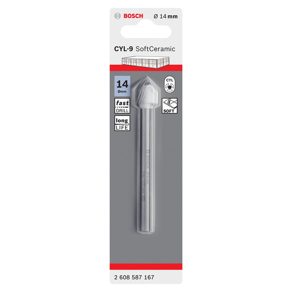 BROCA CERAMICA CYL-9 14MM - BOSCH