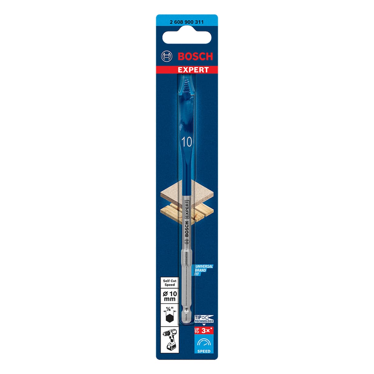 BROCA PLANA 10MM 3/8" SELF CUT - BOSCH