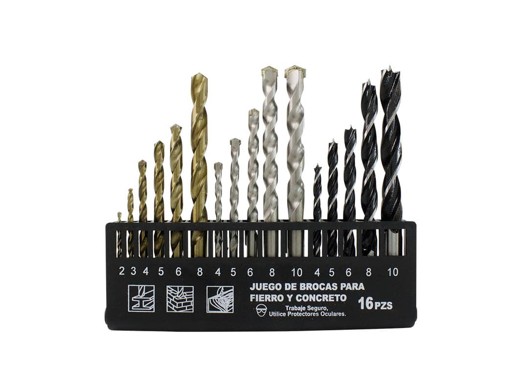 BROCAS P/FIERRO Y CONCRETO 16PZAS ASK-01016 - ASAKI