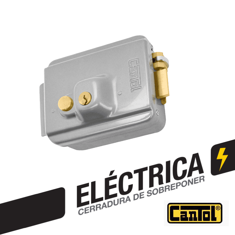 CERRADURA ELECTRICA C/BOTON PLATEADA - CANTOL