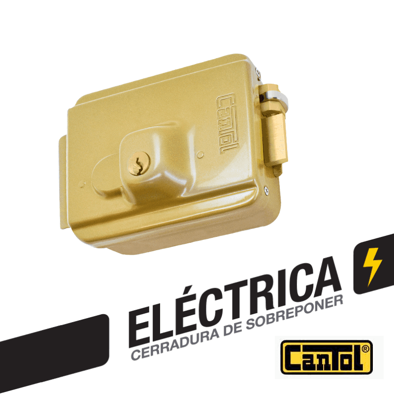 CERRADURA ELECTRICA S/BOTON DORADO - CANTOL