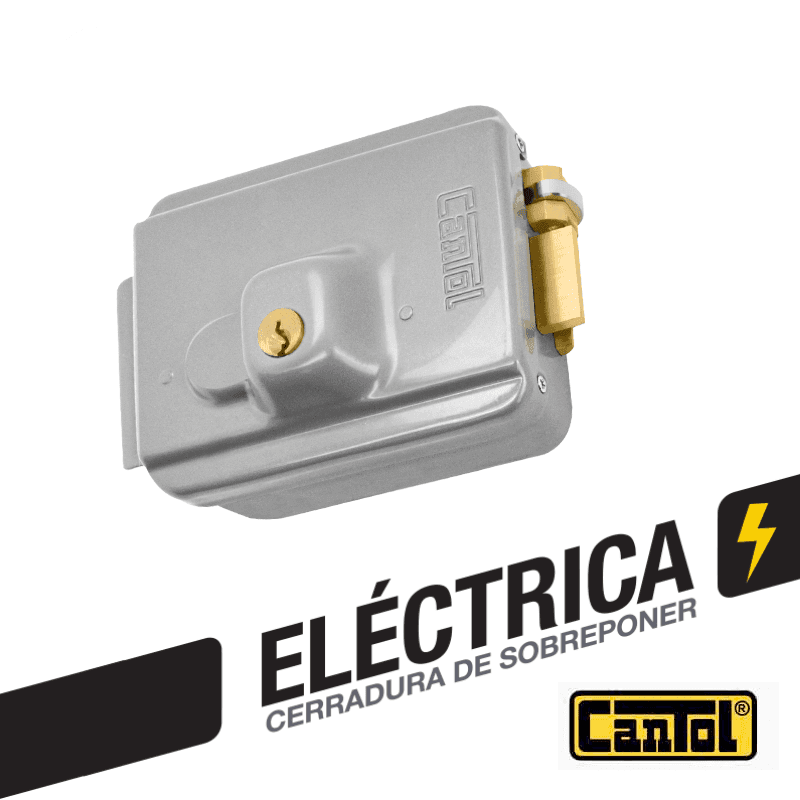 CERRADURA ELECTRICA S/BOTON PLATEADA - CANTOL