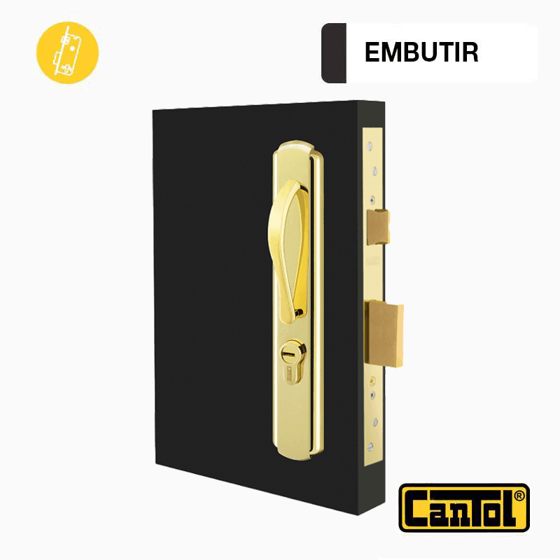 CERRADURA P.PRINC BR.PULIDO MODERNA IZQ.(GPM73I) - CANTOL