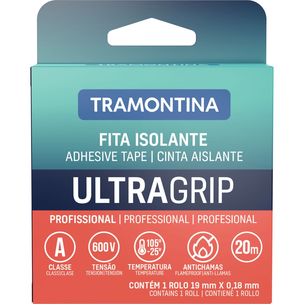 CINTA AISLANTE NEGRO 20M X 0.18MM CAJA 57545/552 - TRAMONTINA