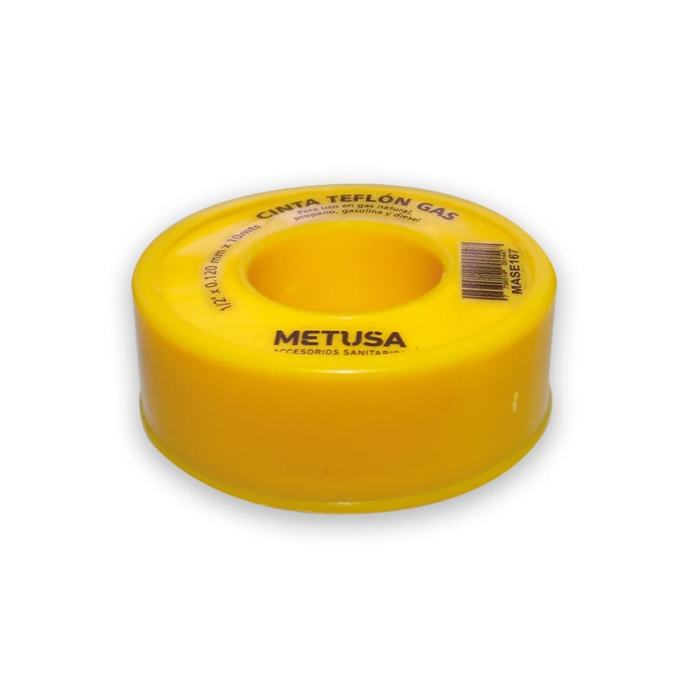 CINTA TEFLON P/GAS 1/2"X0.120X10MT AMARILLA MASE167 - METUSA