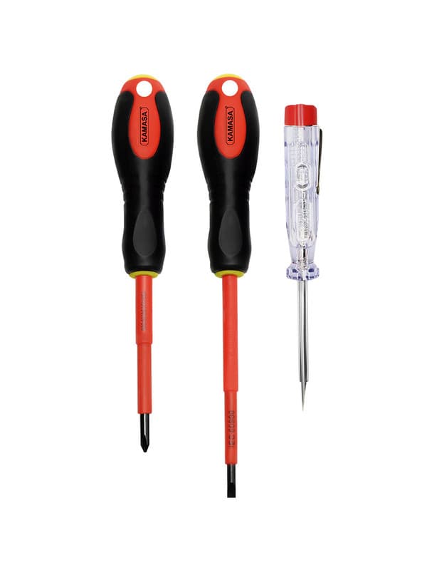 DESARMADOR 3PCS AISLANTE Y PILOTO KM-1035 - KAMASA