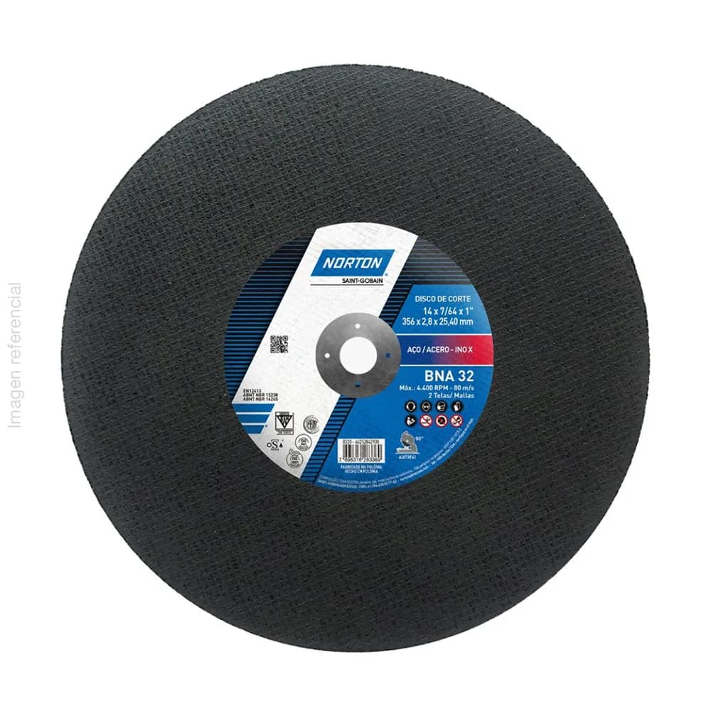 DISCO CORTE BNA 14" X 7/64" X 1"  - NORTON