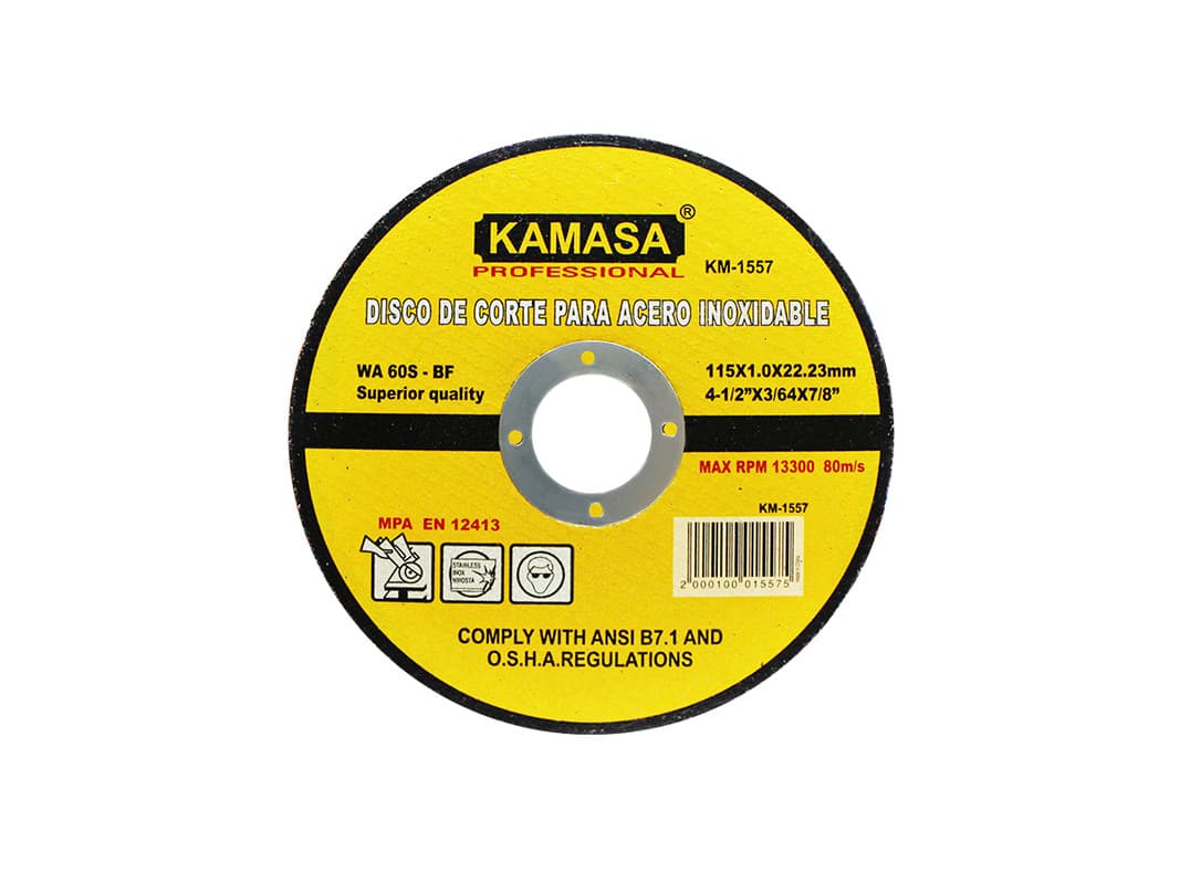 DISCO CORTE INOX 4.1/2" 115X1.0X22.23MM KM-1557 - KAMASA