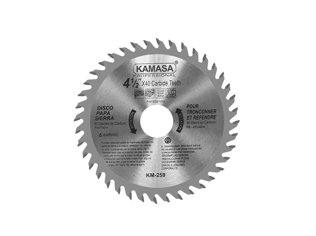 DISCO CORTE MADERA 4 1/2"X40T KM-259 - KAMASA