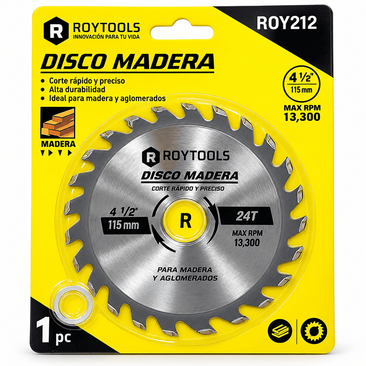 DISCO CORTE MADERA 4.1/2" X 24D (ROY212) - ROYTOOLS