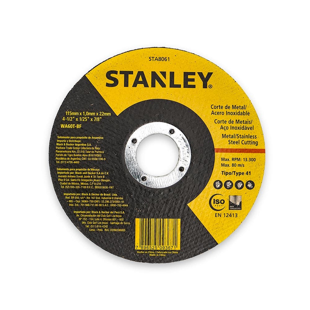 DISCO CORTE METAL 4.1/2" X 7/8" STA8061 - STANLEY