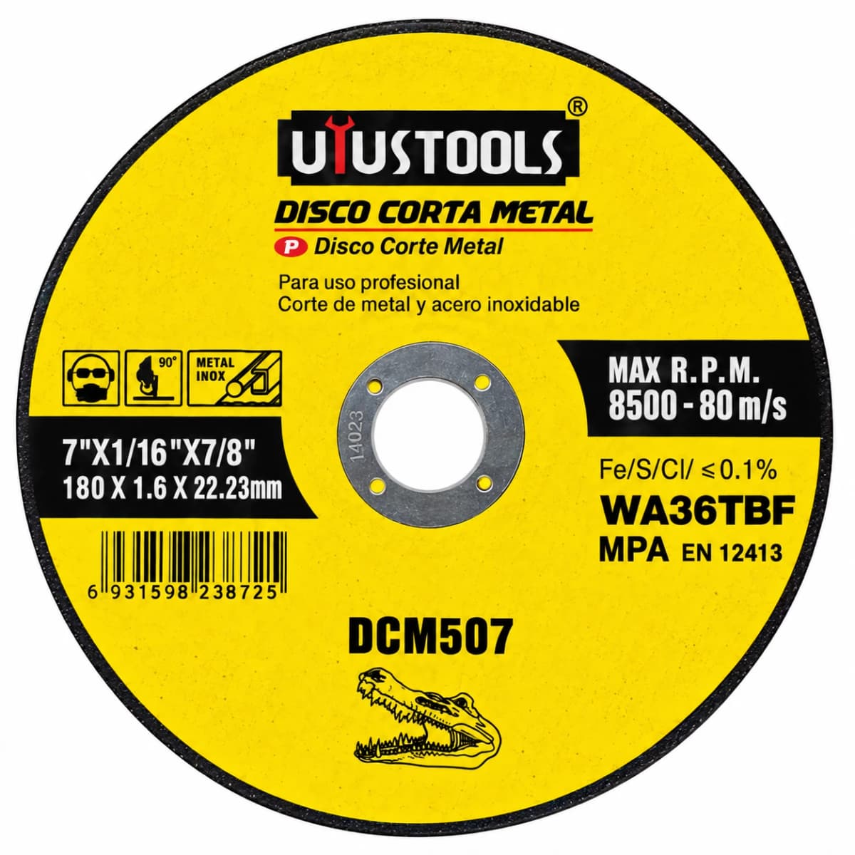 DISCO CORTE METAL 7"-180X16X22.2 DCM507 - UYUSTOOLS