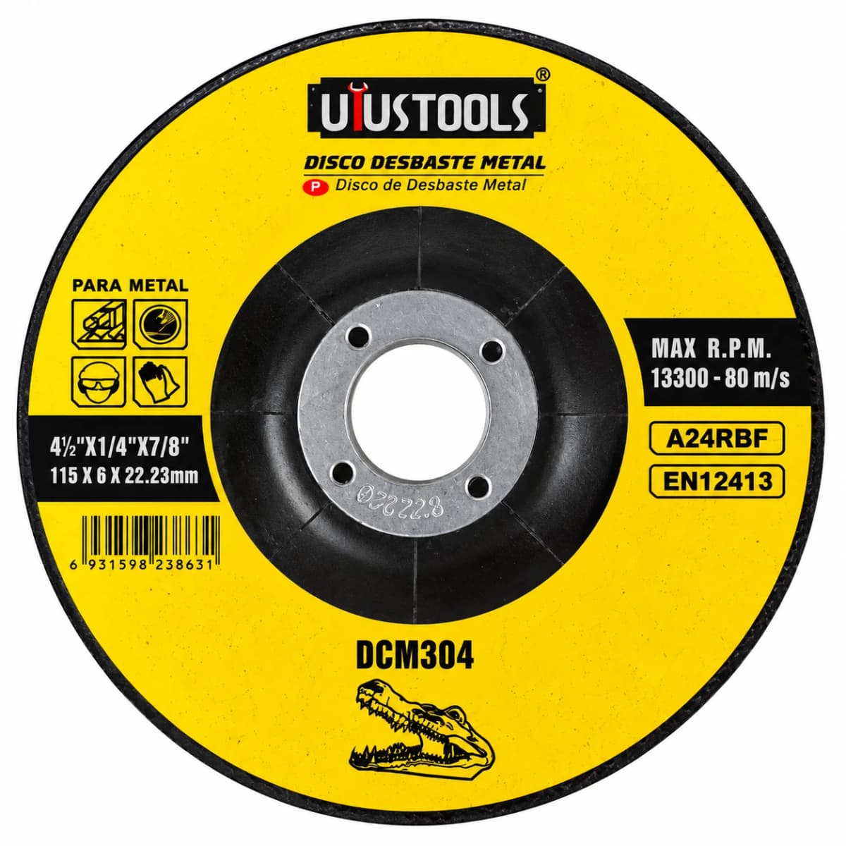 DISCO DESBASTE METAL 4.1/2"X1/4"X7/8 DCM304 - UYUSTOOLS