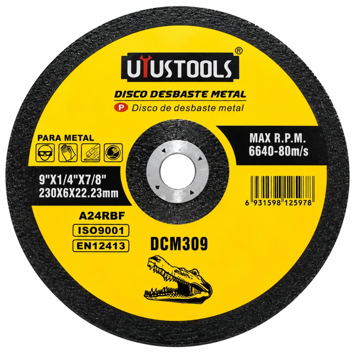 DISCO DESBASTE METAL 9" X 1/4" X 7/8" DCM309 - UYUSTOOLS