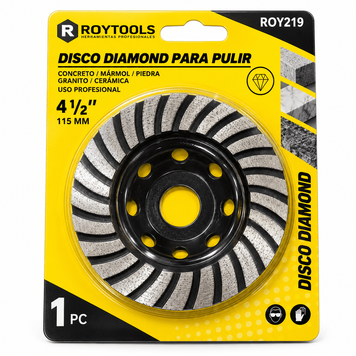DISCO DIAM. P/PULIR 4.1/2" 115MM (ROY219) - ROYTOOLS