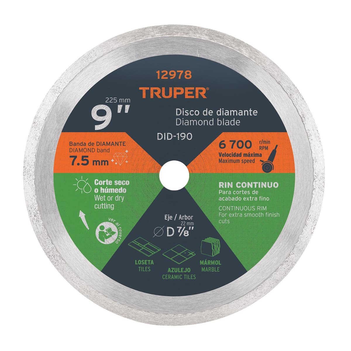 DISCO DIAMAN.CONTINUO 9" 12978(DDT-806C) - TRUPER