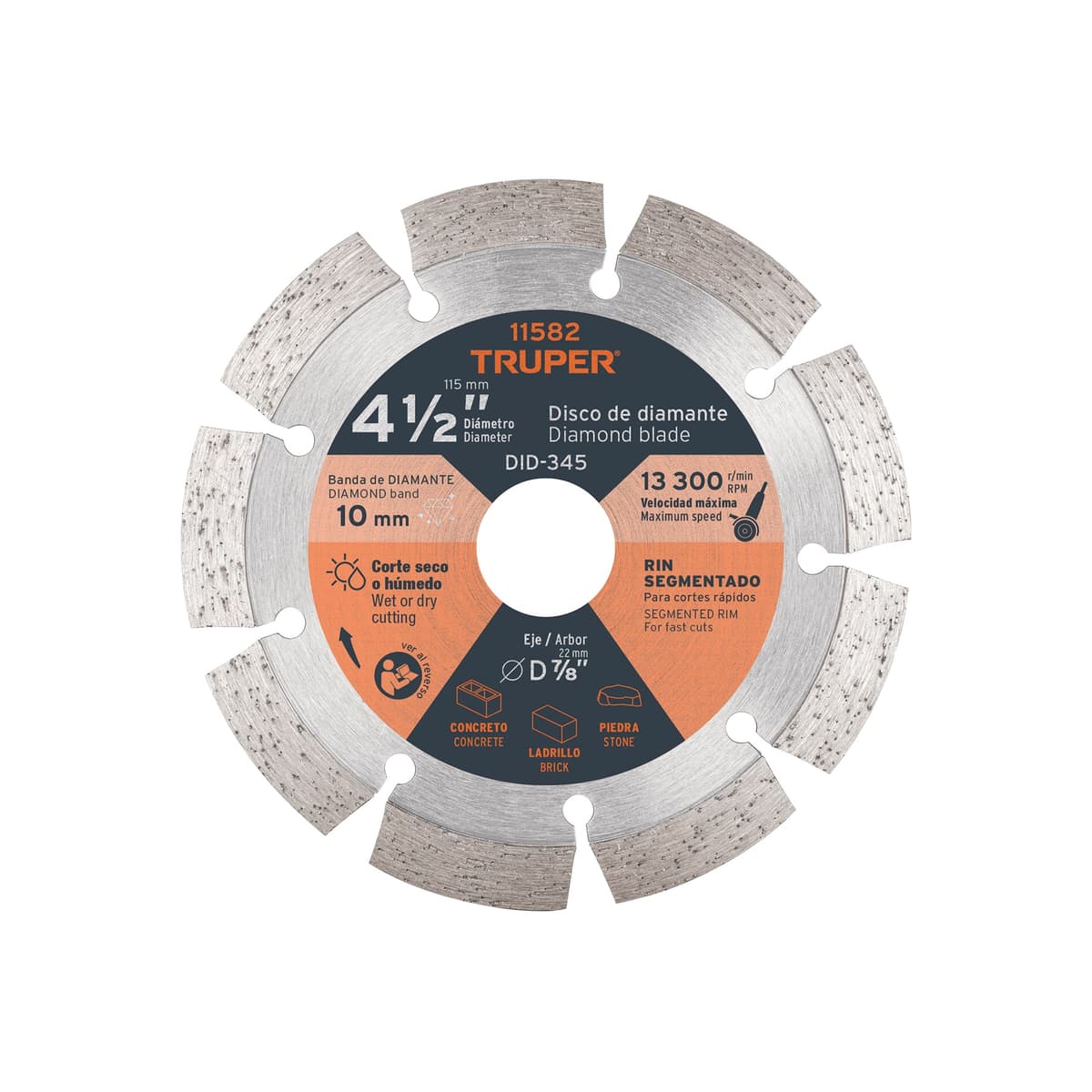 DISCO DIAMAN.SEGMENTADO 4.1/2"  (11582) - TRUPER