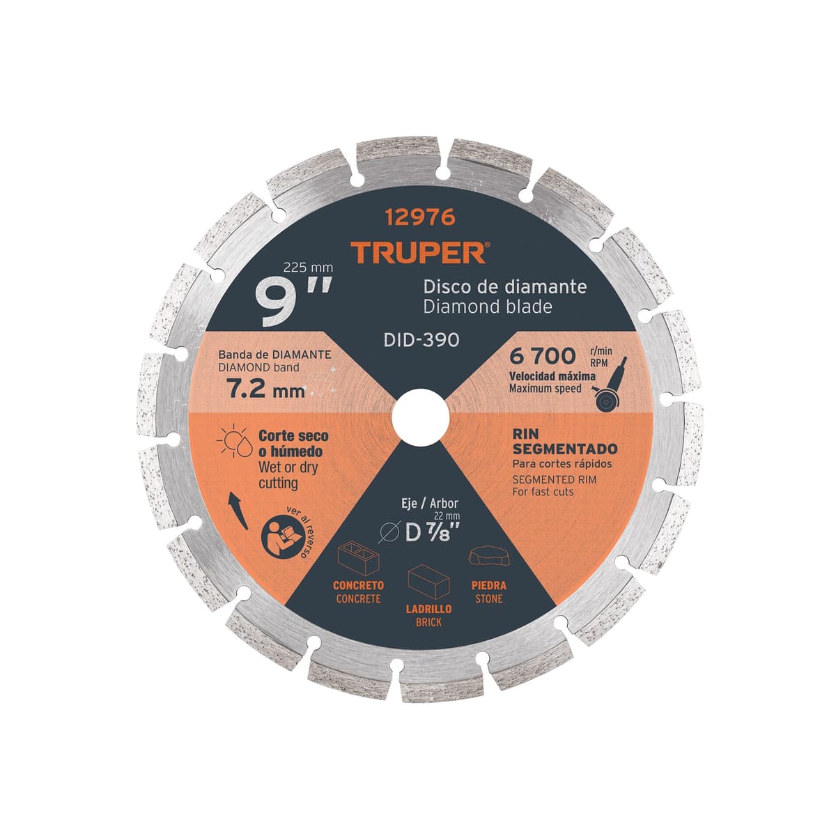 DISCO DIAMAN.SEGMENTADO 9" 12976 (DDT837D) - TRUPER