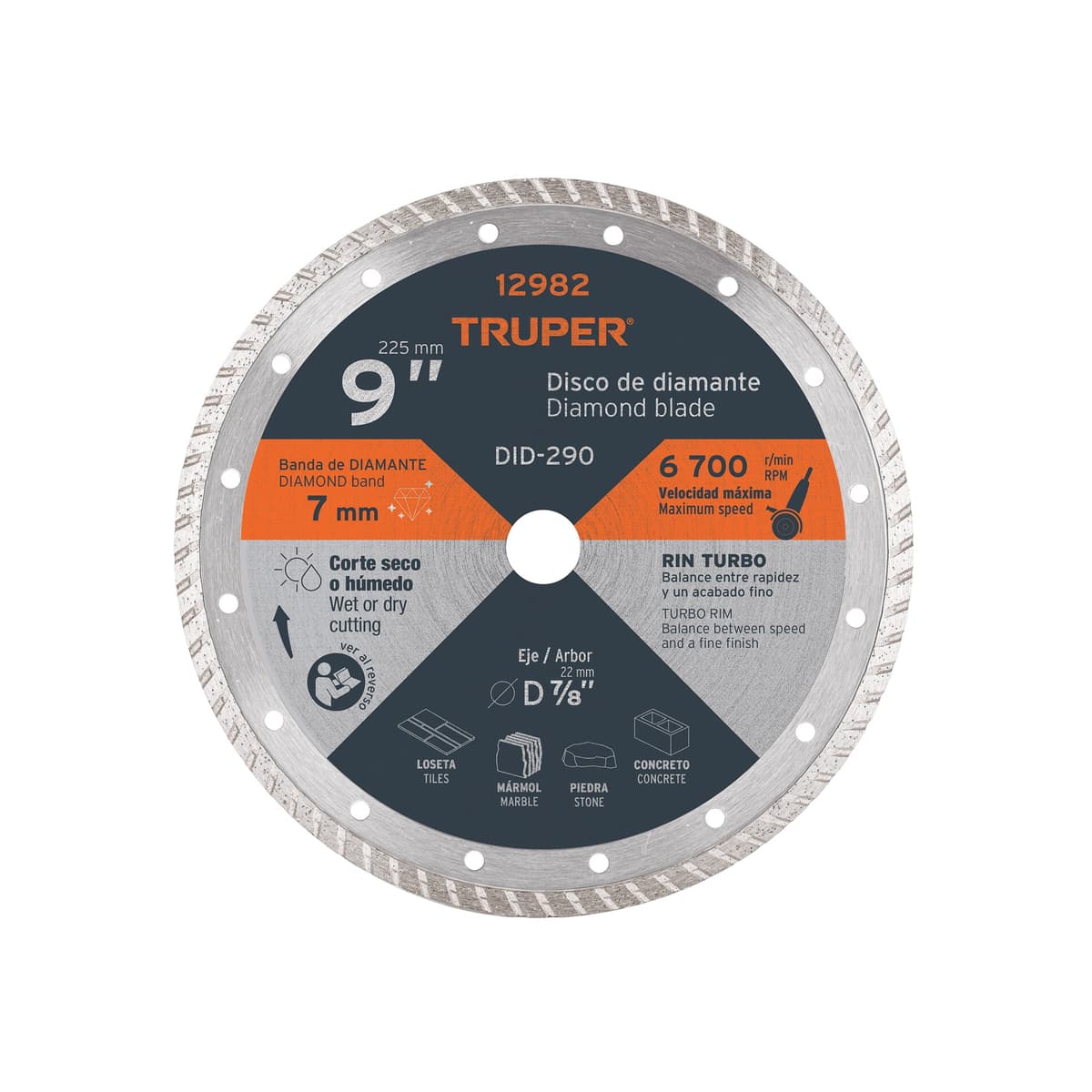 DISCO DIAMAN.TURBO 9" 12982 ( DDT1542T) - TRUPER