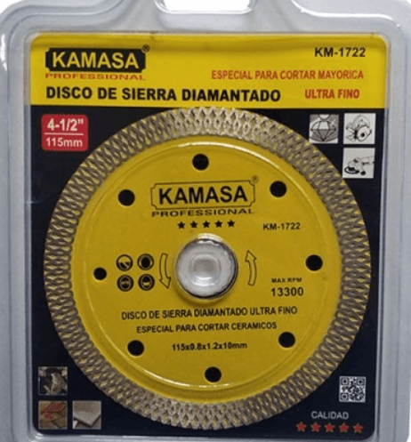 DISCO DIAMANTADO 115 - 4.1/2" TRENZADO KM-1722 - KAMASA