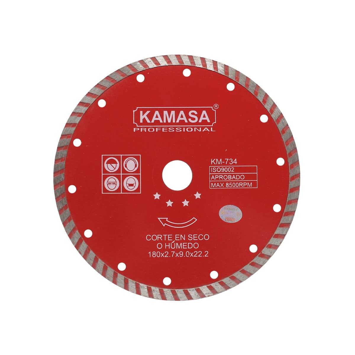 DISCO DIAMANTADO TURBO 180 - ROJO KM-734 - KAMASA