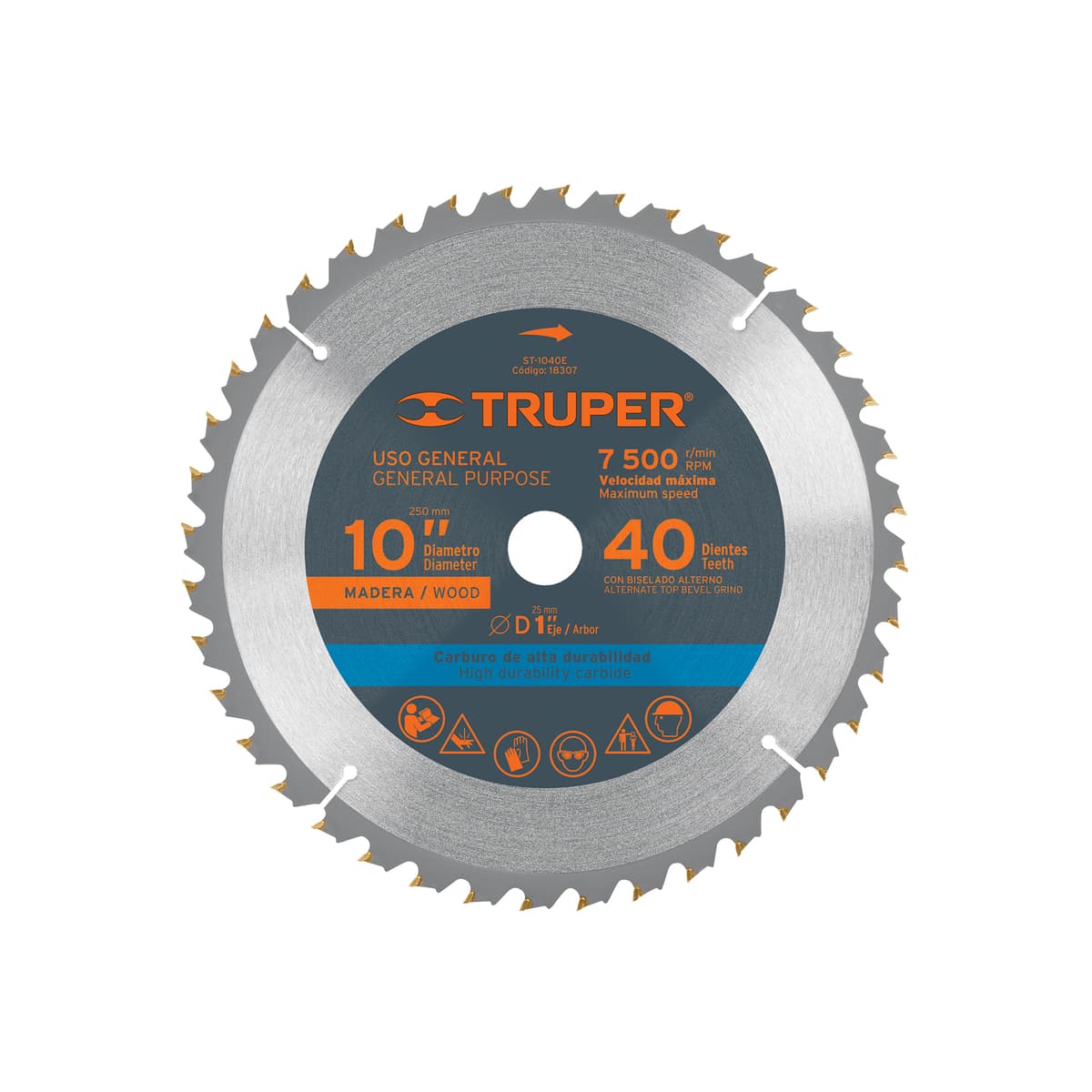 DISCO P/MADERA 10" X 1" X 40 DTS (18307) - TRUPER