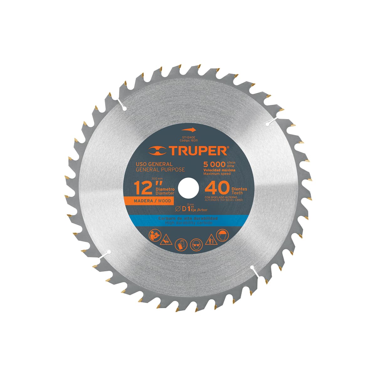 DISCO P/MADERA 12" X 1" X 40 DTS (18311) - TRUPER