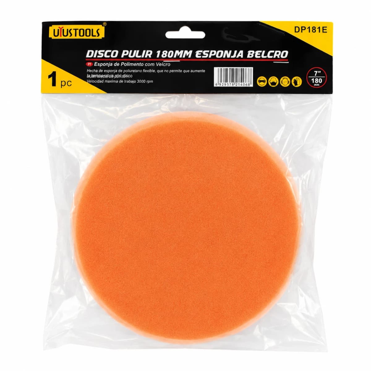 DISCO PULIR 180MM ESPONJA VELCRO DP181E - UYUSTOOLS