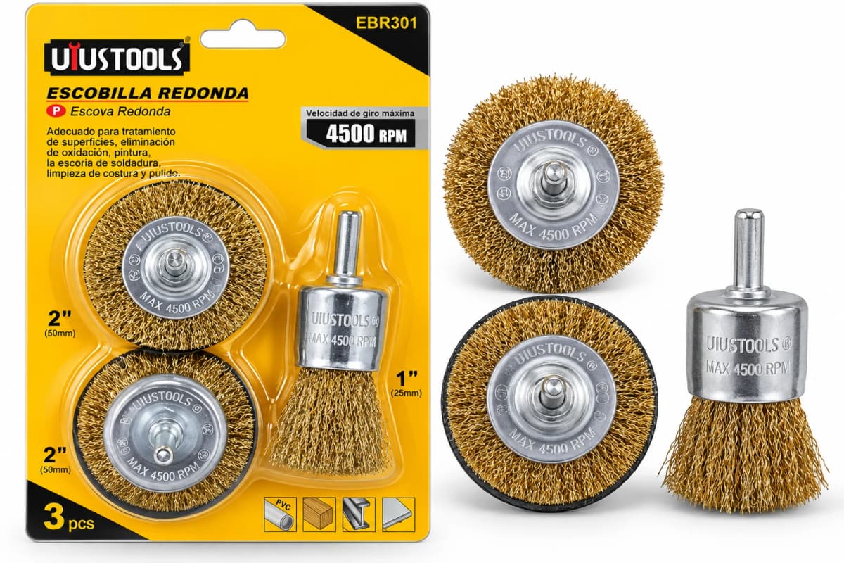 ESCOBILLA REDONDA 3PCS EBR301 - UYUSTOOLS