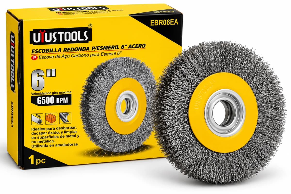 ESCOBILLA REDONDA P/ESMERIL 6" ACERO EBR06EA - UYUSTOOLS