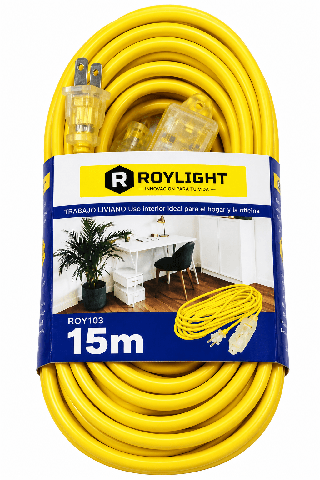 EXTENSION 3 SALIDAS 15MTS AMAR. (ROY103) - ROYLIGHT