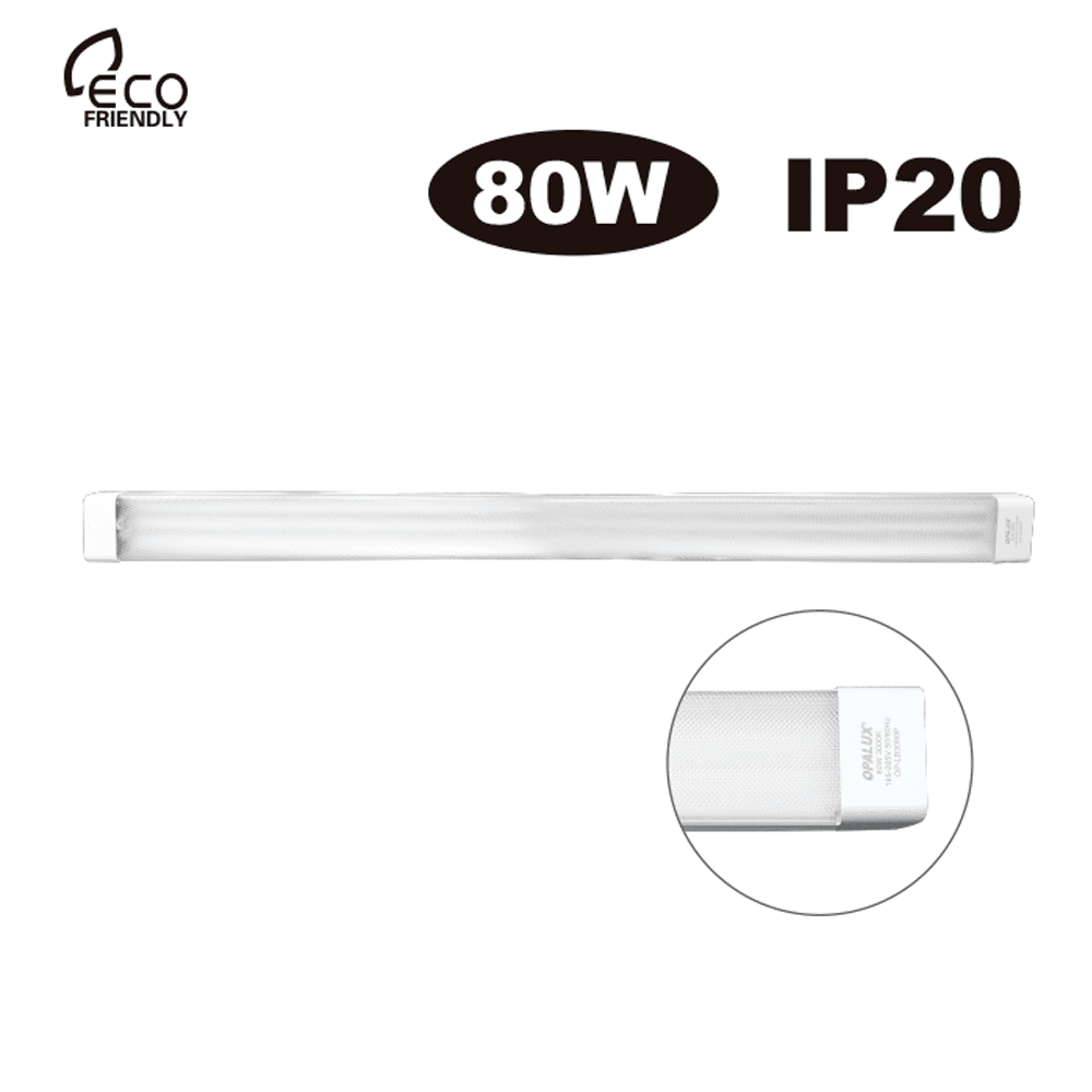 FIXTURE SLIM LED PRISMATICO 80W CALIDA (OP-LB3080P) - OPALUX