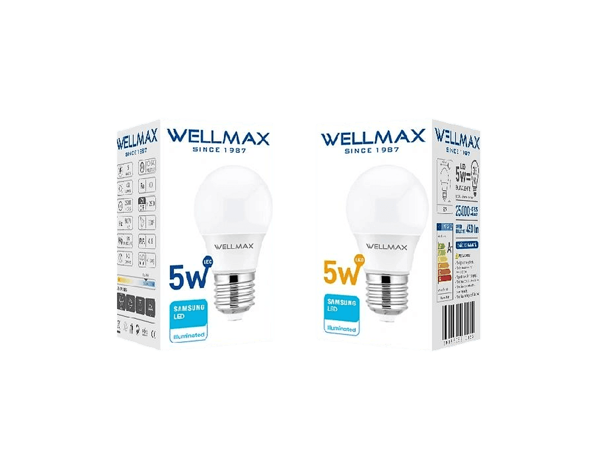 FOCO BOLA LED A50 5W / 3000K CALIDA - WELLMAX