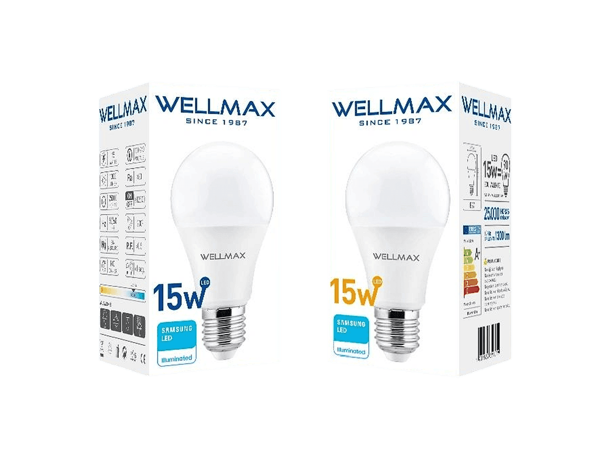 FOCO BOLA LED A60 15W / 6500K BLANCA - WELLMAX