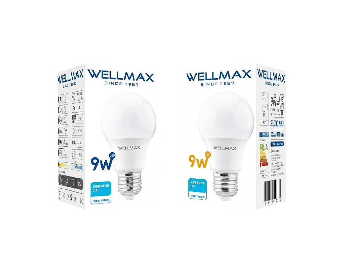 FOCO BOLA LED A60 9W / 6500K BLANCA - WELLMAX
