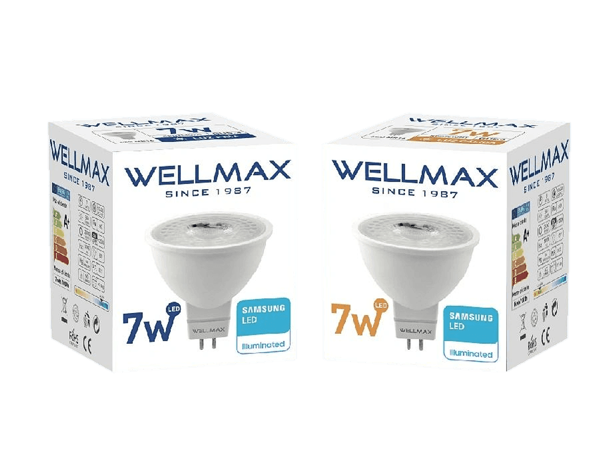 FOCO DICROICO LED 7W LUZ CALIDA - WELLMAX