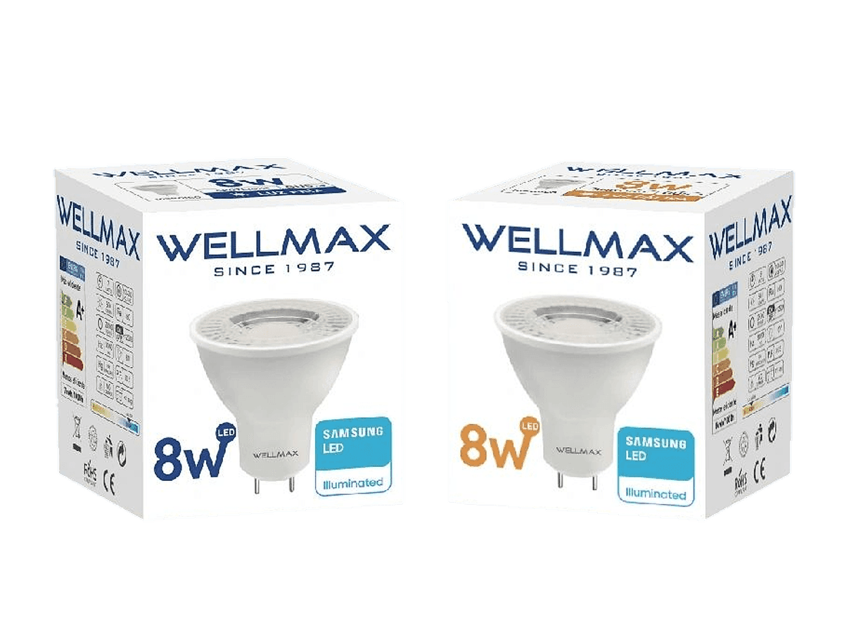 FOCO DICROICO LED 8W LUZ CALIDA - WELLMAX