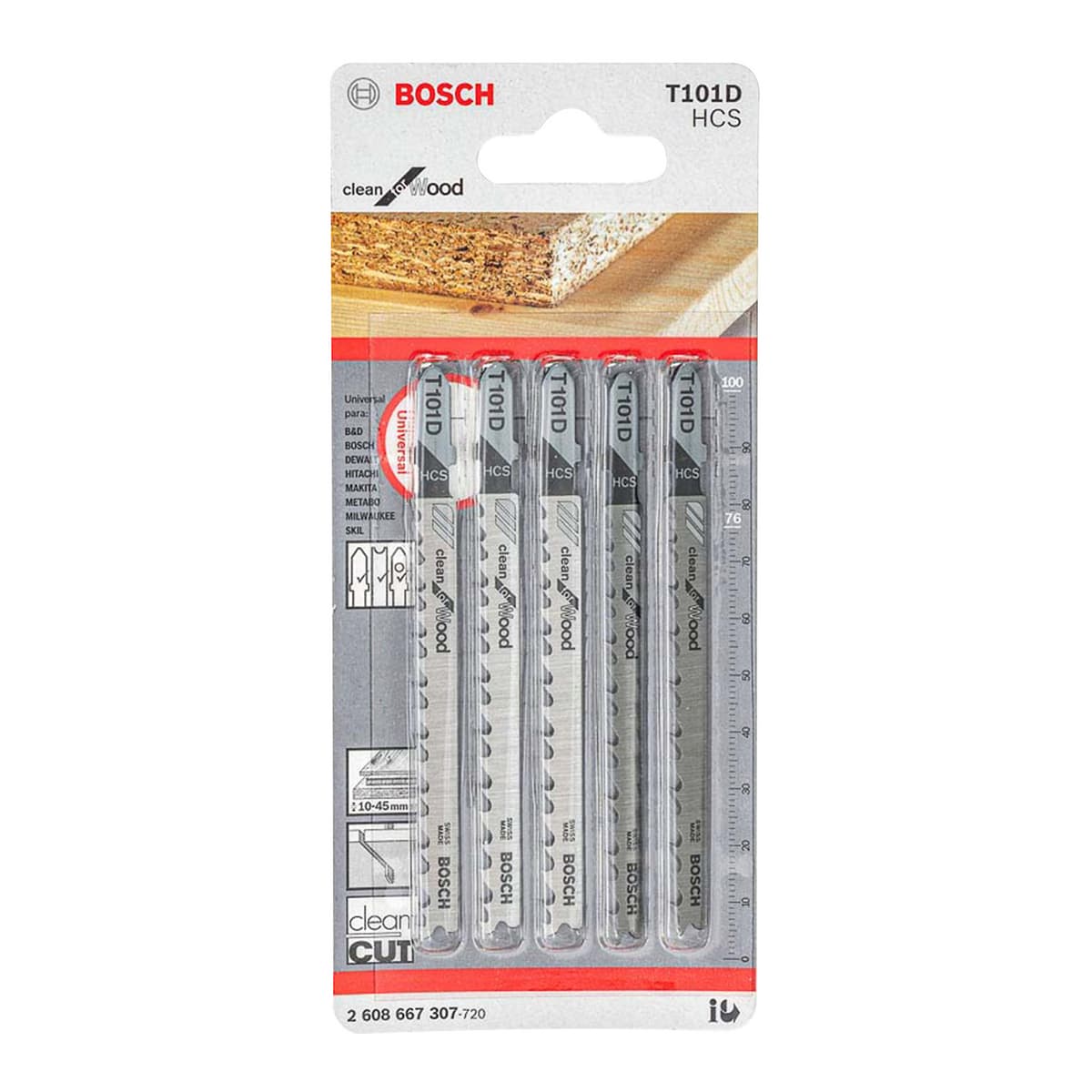 HOJA CALAR P/MAD. T101D X 5PZAS ENCHAPES - BOSCH