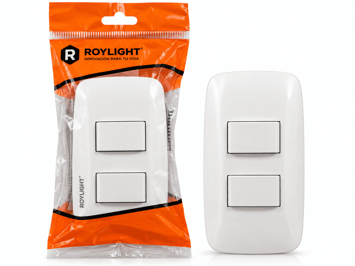 INTERR. CONMUT. DOBLE BLANCO SENCIA (ROY064) - ROYLIGHT