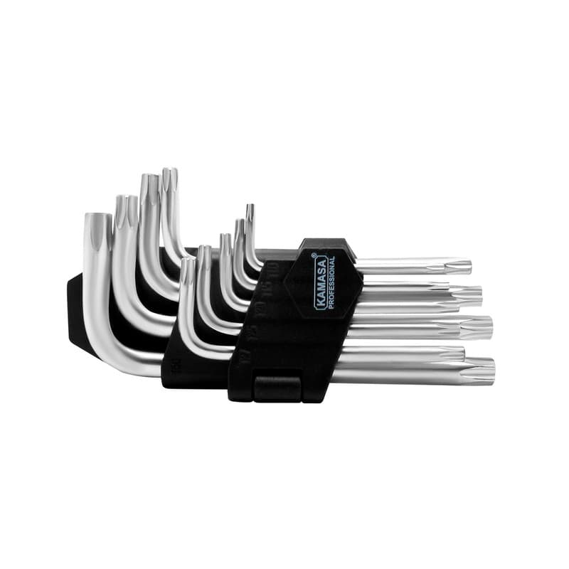 JUEGO LLAVES TORX PUNTA ESTRELLA 9PCS T10-T50 KM-069 - KAMASA