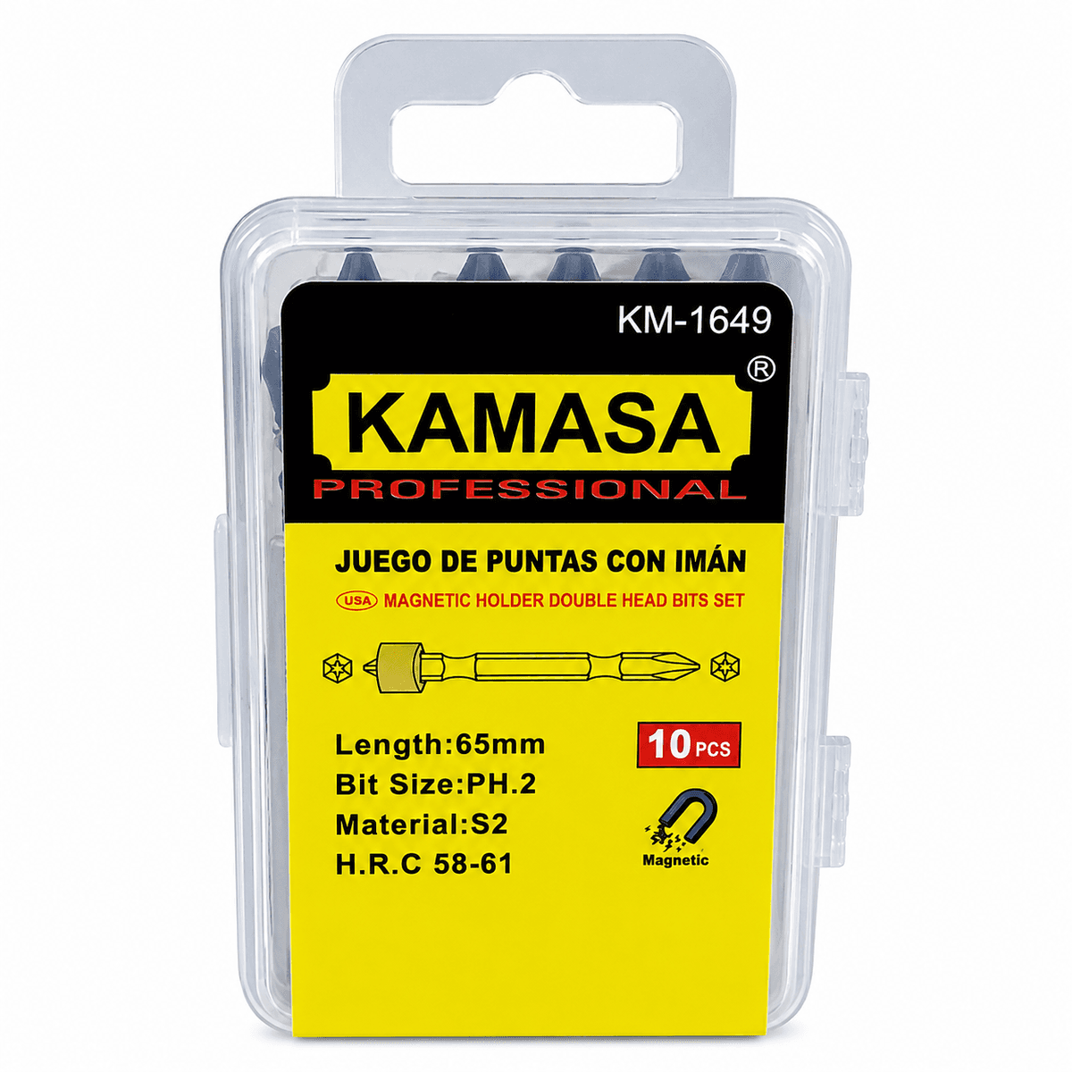 JUEGO PUNTAS CON IMAN X10 PZS KM-1649 - KAMASA