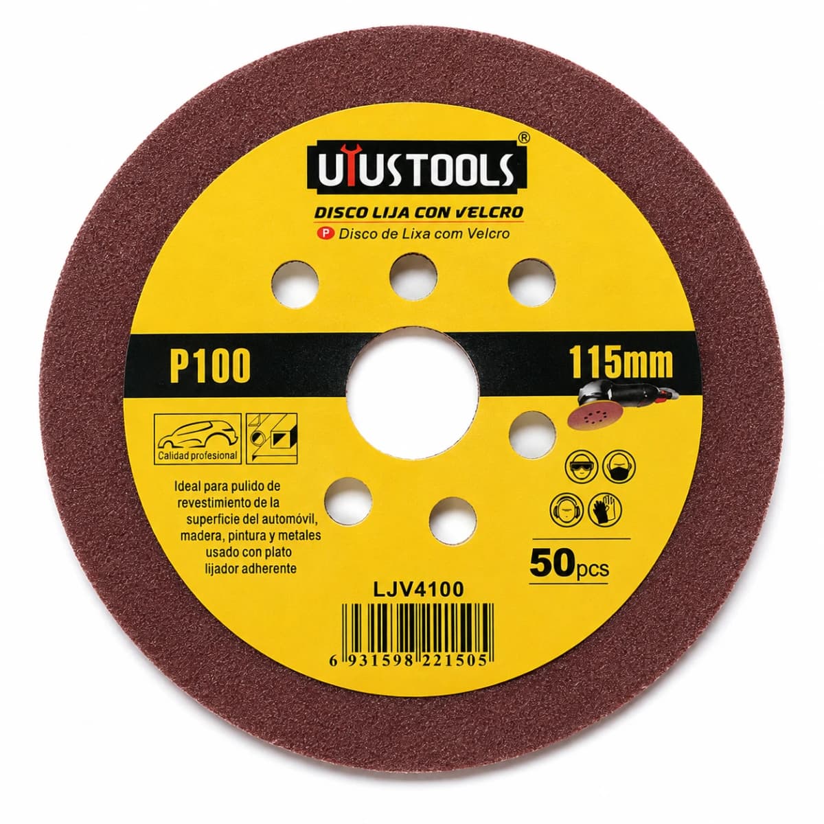 LIJA C/VELCRO 50UN 115 #100 LJV4100 - UYUSTOOLS