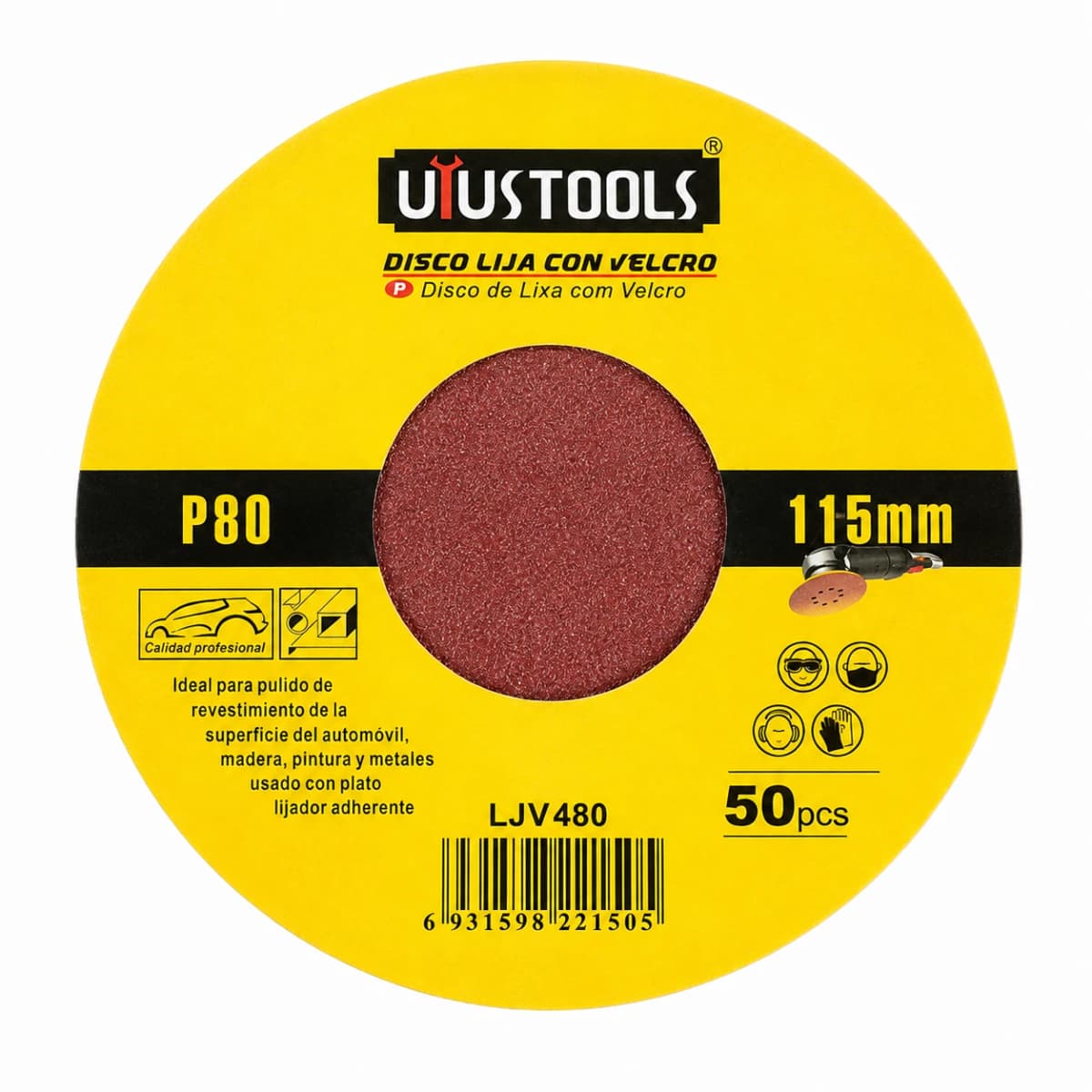 LIJA C/VELCRO 50UN 115 #80 LJV480 - UYUSTOOLS