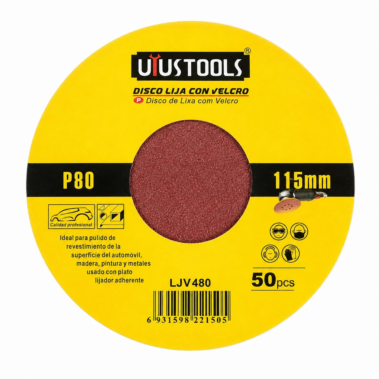 LIJA C/VELCRO 50UN 115 #80 LJV480 - UYUSTOOLS
