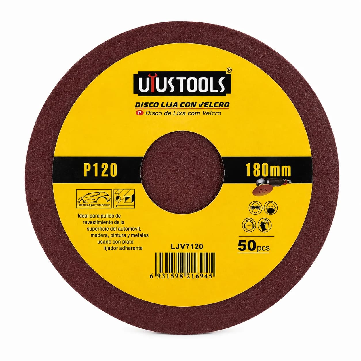 LIJA C/VELCRO 50UN 180 #120 LJV7120 - UYUSTOOLS